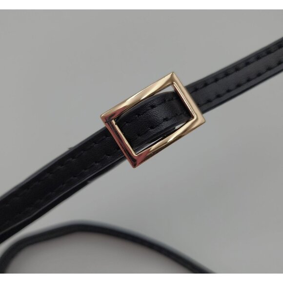 Spartina 449 Black Suede & Leather Crossbody Bag With Gold Hardware & Floral Lin - Picture 6 of 16